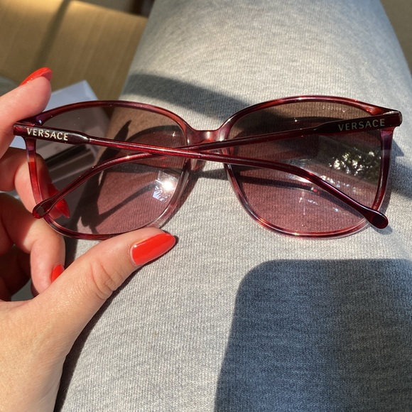 Versace Red/Brown Melange Frame Sunglasses - Picture 3 of 4